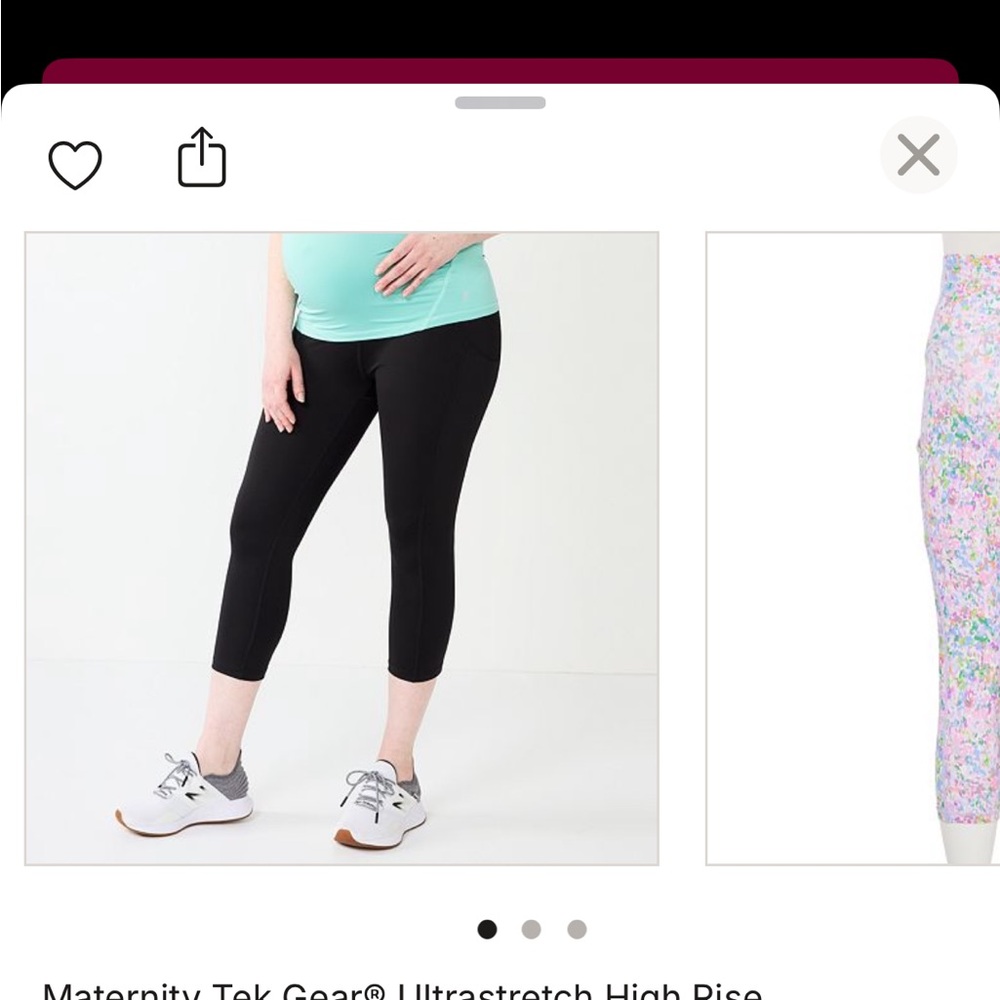2 Pairs of Tek Gear Black Ultrahigh-rise Maternity Leggings - XXL